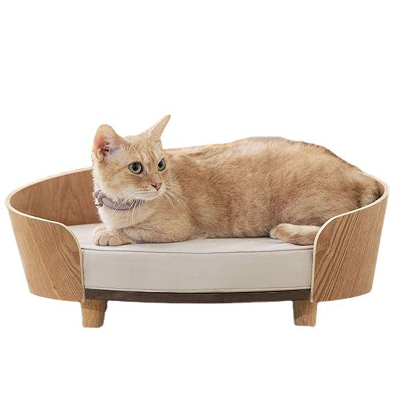 Wooden Cat Nest Dog Bed Teddy Pet Sofa Bed