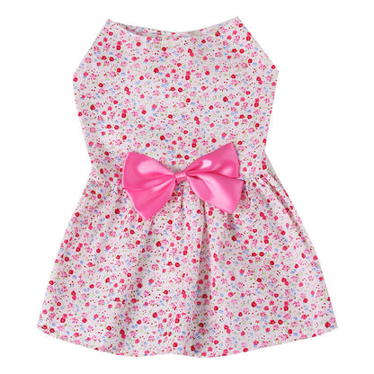 New Pet Clothes Bow Floral Skirt