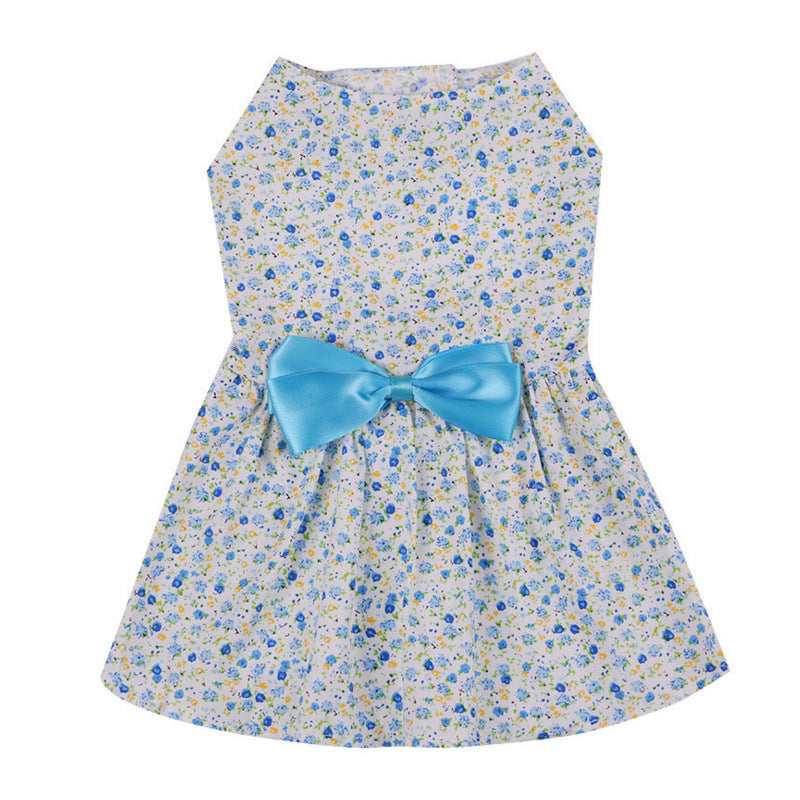 New Pet Clothes Bow Floral Skirt